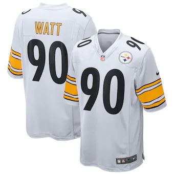 youth nike tj watt white pittsburgh steelers game jersey_pi